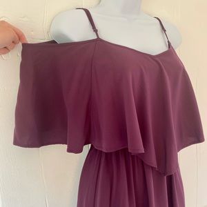 Purple Ruffle Top Tank Dress